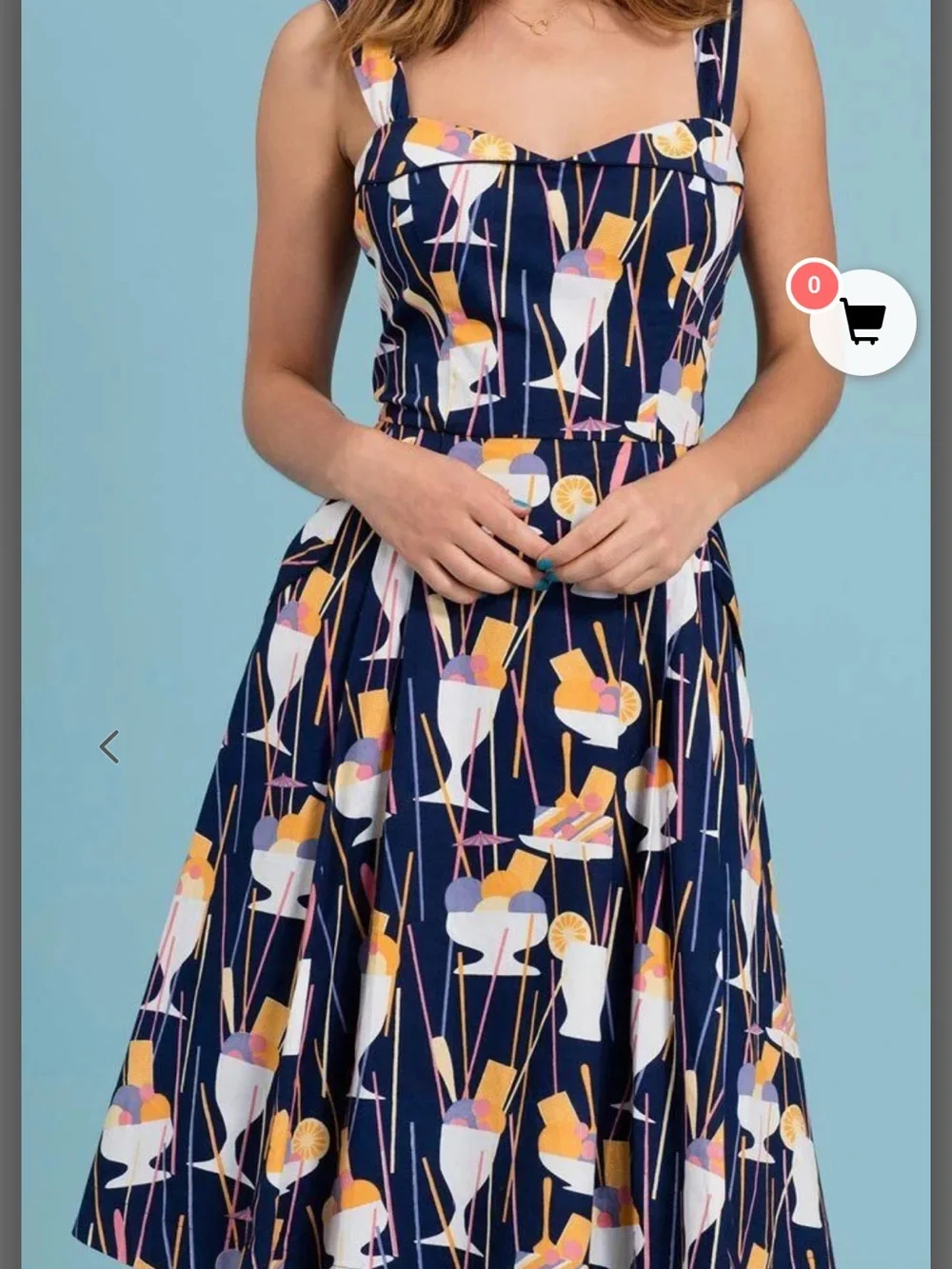 Nwt Emily & Fin Ice Cream Women's Navy Floral-Print Fit & Flare Dress Xl — image 2 of 8